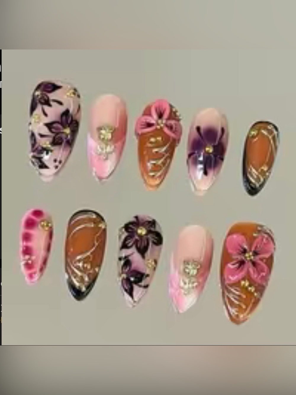 NailVesta Almond Press-On Nail Set - Harvest Glaze